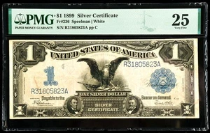FR#236 1899 $1 US Blue Seal Silver Certificate Large Note PMG 25 VF - Picture 1 of 2