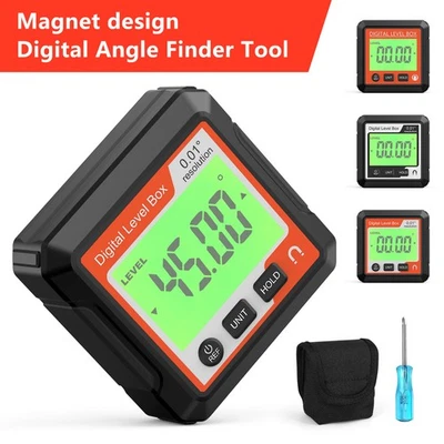 LCD Magnetic Digital Inclinometer Level Box Gauge Angle Finder Protractor - Image 1 of 4