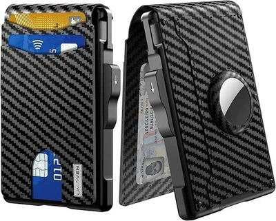 Men's Airtag Bifold Wallet Slim Pop-Up Premium with Money Clip & RFID Blocking - Image 1 of 4