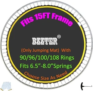 Trampoline Mat,Fits 15Ft round Frame with 90/96/100/108 Rings,Fits 5.3-8.5" - Picture 1 of 1