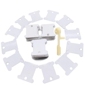 300 Pieces Plastic Floss Bobbins with 1 Bobbin White Winders for Cross Stitch Co - Picture 1 of 8