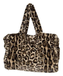 Großzügige Kunstpelz Fell Shoppertasche Leopard - Damenhandtasche Animalprint - Bild 1 von 4