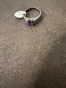 Lila Amethyst Edelstein Ring - Größe 8,25 - Bild 1 von 3