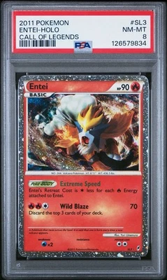 Pokemon 2011 Call Of Legends Holo Entei SL3 PSA 8 Nm-Mt Shiny - Image 1 of 2