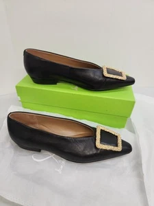 Sam Edelman Janina Dress Flats Luster Pointed Toe With Gold Buckle Sz 9 Nib - Picture 1 of 11