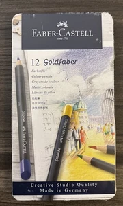 Matite colorate Faber-Castell Creative Studio Goldfaber con custodia in legno - latta da 12 - Foto 1 di 2