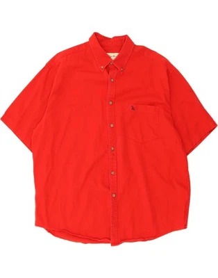 EDDIE BAUER Mens Short Sleeve Shirt XL Red Cotton DX72 - Image 1 of 4