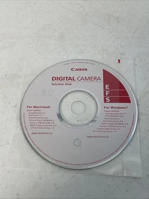 Canon Digital Camera Solution Disk 9.0 Replacement Setup CD ROM Pre Owned - Image 1 of 3