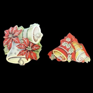 Lote de 23 Campanas Vintage Años 50 Sellos de Navidad Brillo Gomado Adhesivo Efímero - Imagen 1 de 4