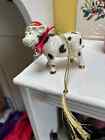 Lenox 2005 Udderly Christmas Cow Santa Hat Ornament Fine China 24k Gold Accents