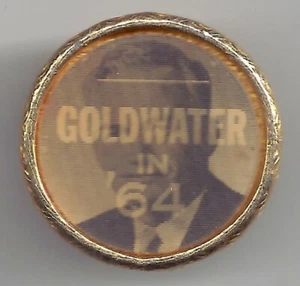Barry GOLDWATER In '64 Gold-Tone FLASHER Pin - Picture 1 of 2