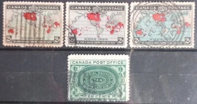 CANADA 1898 #85-86, 85b, E1 COMPLETE SET OF 4V USED CA1898 - Image 1 of 2
