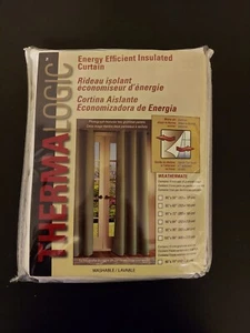 95"L Thermalogic Energy Efficient Insulated Solid Grommet-Top Curtain Pair - Picture 1 of 2