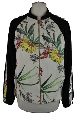 Jersey ZARA BASIC Beige Talla S Mujer Cremallera Completa Floral Exterior Prendas Exterior Foto 1 de 4