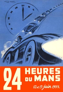 24 Stunden von Le Mans - 1954 Vintage Rennplakat - Bild 1 von 1