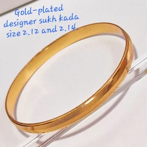Sikh kara Goldplated design kada singh kaur karra bangle men and women - Picture 1 of 4