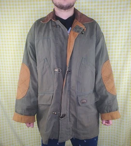 Vintage Tweed River Outfitters waldgrün Canvas mit Lederbesatz Jacke Large gebraucht, in einwandfreiem Zustand - Bild 1 von 7