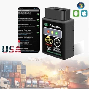 HH OBD V2.1 Bluetooth probador de fallas de coche elm327 obdii compatible con Android y Apple - Imagen 1 de 6