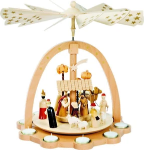 Weihnachtspyramide Christi Geburt für Teelichter, 40 cm #16270 - Picture 1 of 2