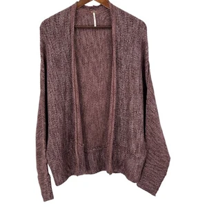 Cárdigan Suéter Free People Frente Abierto Marrón Manga Larga Dolman Tejido Pequeño - Imagen 1 de 8