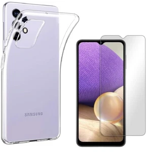 Per SAMSUNG GALAXY A32 5G COVER CUSTODIA TRASPARENTE + PELLICOLA VETRO TEMPERATO - Zdjęcie 1 z 15
