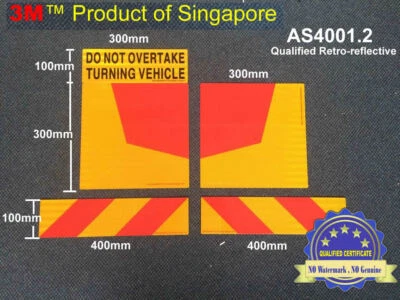 Do Not Overtake Turning Vehicle Stripe Traffic Sign Reflective Sticker Aluminium - image 1 of 4