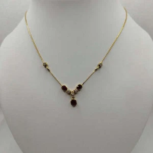Girocollo oro 18k con pendente rubini e diamanti 43 cm 10 Gr - Foto 1 di 4