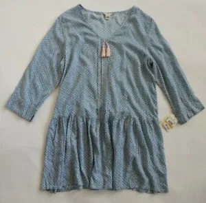 LUCKY BRAND Blue Burgundy Rayon Woven Sleep Lounge Dress ~ Women's Small ~ NWT - Picture 1 of 10