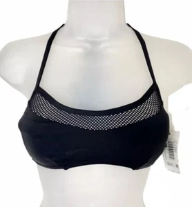 NWT Vera Bradley Black Racerback Mesh Swim Bikini Top Size 4-6 Small - Picture 1 of 9