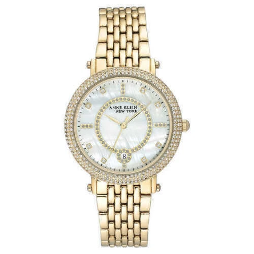 Anne Klein 12/2312mpgb Women's 37mm Gold Tone Crystal Accent Watch