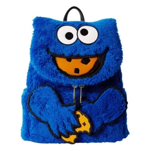 Sesame Street by Loungefly Plush Mini Backpack Cookie Monster - Picture 1 of 12