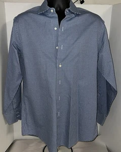 Brooks Brothers Oberhemd Herren 16-33 blau kariert Knopfleiste - Bild 1 von 8