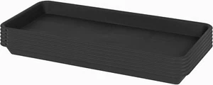 Long Black Plastic Plant Saucer Tray 6.5x13in Drip Base for Indoor Pots No Holes - Picture 1 of 7