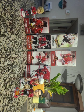 Chicago Blackhawks Bobbleheads. Toews, Kane, Saad, Sharp, Savard, Bolland Cover