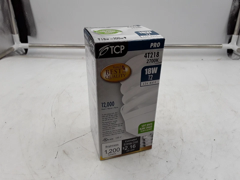 TCP Pro 4T218 2700k 18w T2 w/ E26 Base (pack of 12) - Image 1 of 3