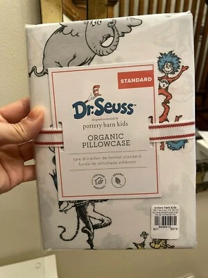 Pottery Barn Holiday Dr Seuss Book School party pre k Disney pillowcase Kids , - Image 1 of 4
