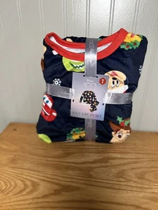 Boys Blue Disney 100 Christmas Pajamas Shirt & Pants Set Size M 8 - Picture 1 of 2
