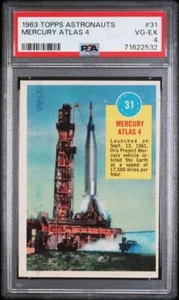 1963 Topps Astronauts #31 "Mercury Atlas 4" 3-D BACK PSA 4 VG-EX NEWLY-GRADED! - Picture 1 of 3