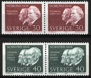 Suecia 1966, Premios Nobel de 1906 Juego de pares MNH, Mi 566-67 Dl/Dr - Imagen 1 de 1