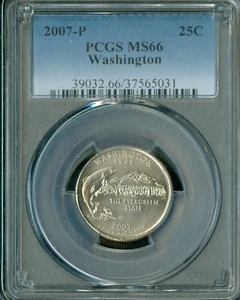 2007 P WASHINGTON QUARTER PCGS MS66 * - Picture 1 of 2