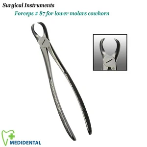Instrumentos dentales fórceps de extracción quirúrgica para molares inferiores cuerno de vaca figura 87 - Imagen 1 de 4