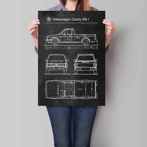 Póster Volkswagen Caddy MK1 patente retro impresión artística - Imagen 1 de 5