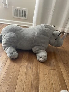 Wild Republic Jumbo 35” Rhino Plush Gray Rhinoceros - Picture 1 of 2