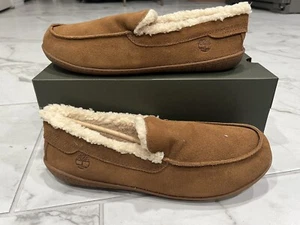 Timberland Torrez Venetian Faux Fur Lined Slipper Moc Rust Suede Men's Sz 8-14 - Picture 1 of 8