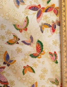 Japan fabric UK fat quarter 56cm x 50cm approx 100% cotton material butterflies - Picture 1 of 2