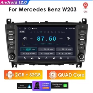Android 13 Radio GPS Car Stereo CarPlay For Mercedes Benz C-Class CLC W203 W209 - Foto 1 di 23