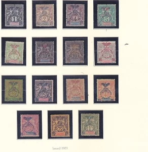 New Caledonia 66-70 Mint OG 1903 Jubilee Full Set of 15 Scv $438.00 - Foto 1 di 1