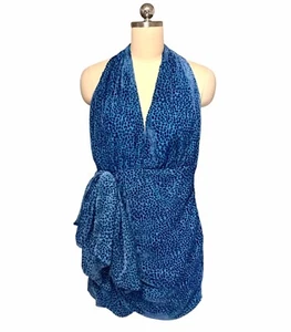 NBD Pari Velvet Mini Dress NWT Blue Animal Print ASO The Bachelorette Women’s L - Picture 1 of 10