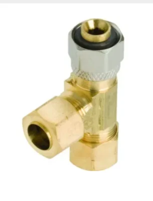 Watts Adapt-A-Valve 3/8" x 3/8" x 3/8" Compression Brass Union Tee Valve - Image 1 of 4