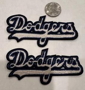 2-Los Angeles Dodgers embroidered iron on patches  3.5”x 1.5” Awesome - Picture 1 of 3
